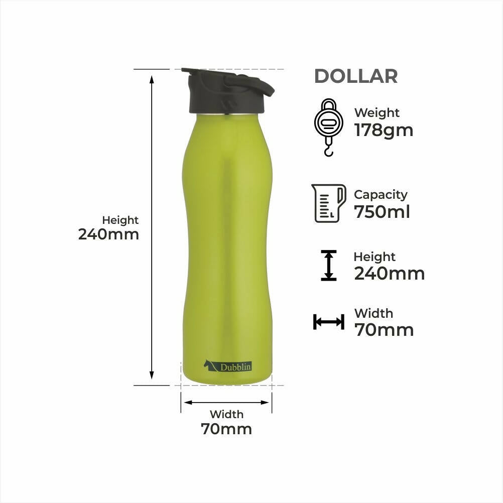 Dubblin Dollar Stainless Steel Sipper Water Bottle - Grab2buy