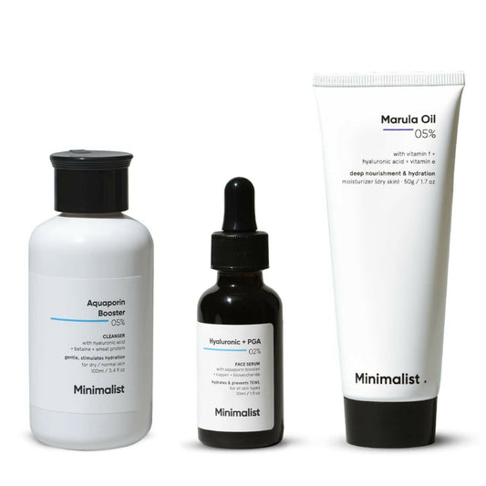Minimalist Dry Skincare Kit - Face Wash, Moisturizer & Serum Grab2Buy Minimalist Grab2Buy