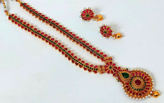 Kemp Pink & Green Necklace Set - Grab2buy