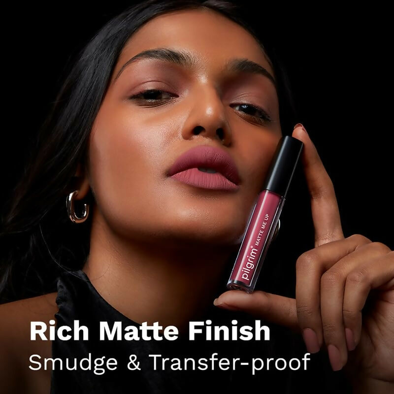 Pilgrim Liquid Matte Lipstick with Hyaluronic Acid - Pink Kisses - Grab2buy