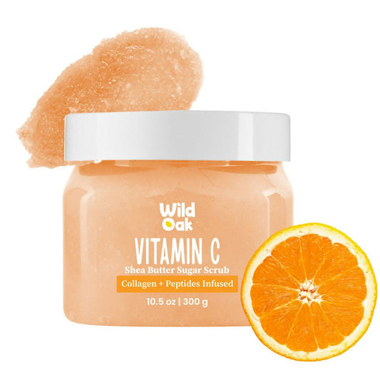 Wild Oak Vitamin C Shea Butter Sugar Scrub with AHA, Vegan Collagen & Peptides For Tan Removal & Smooth Skin Grab2Buy Wild Oak Grab2Buy