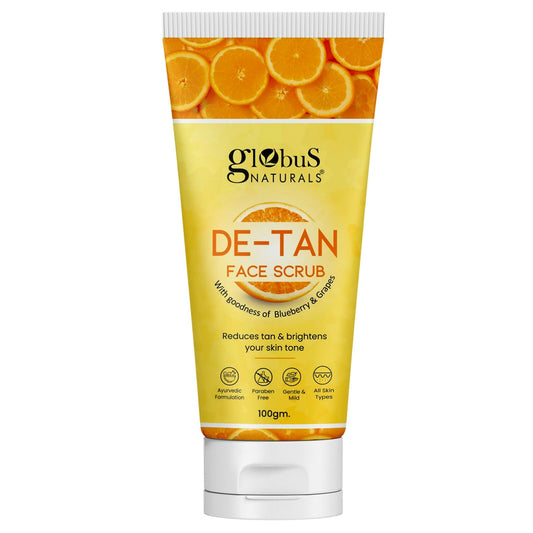 Globus Naturals De Tan Face Scrub, Suitable For All Skin Types | Swadesiicart