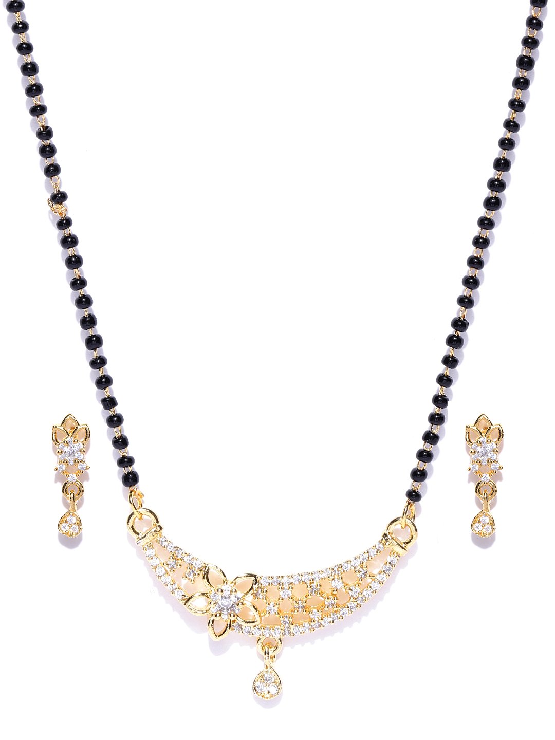 Priyaasi Women American Diamond Mangalsutra Set With Earrings - Grab2buy