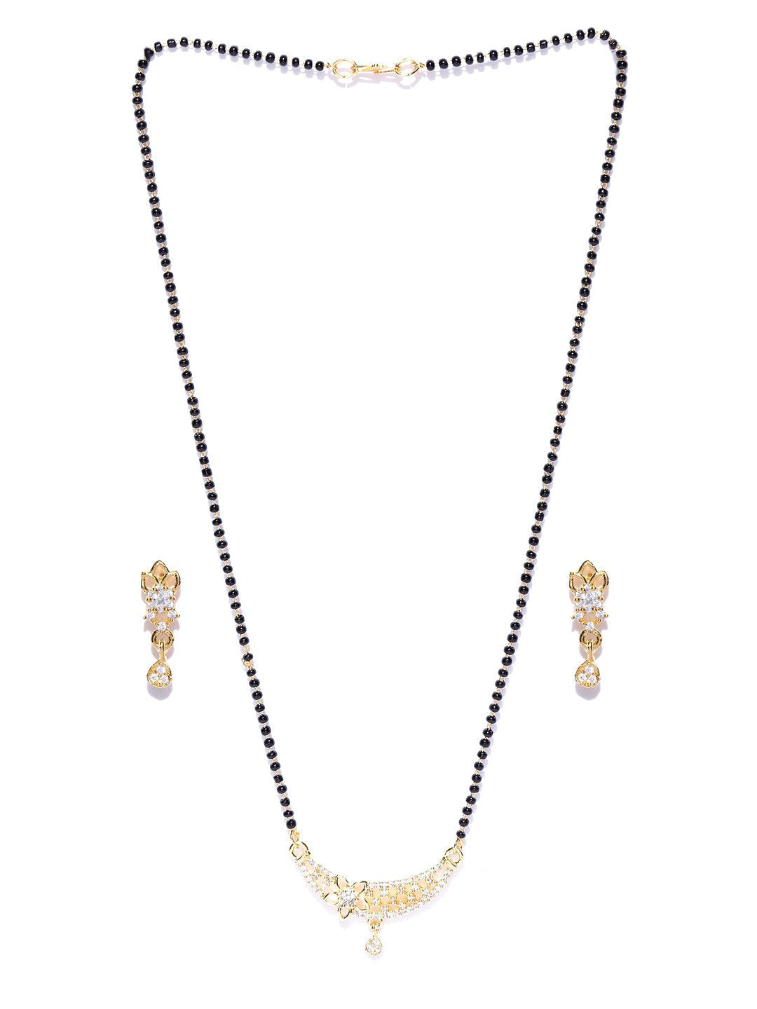 Priyaasi Women American Diamond Mangalsutra Set With Earrings - Grab2buy