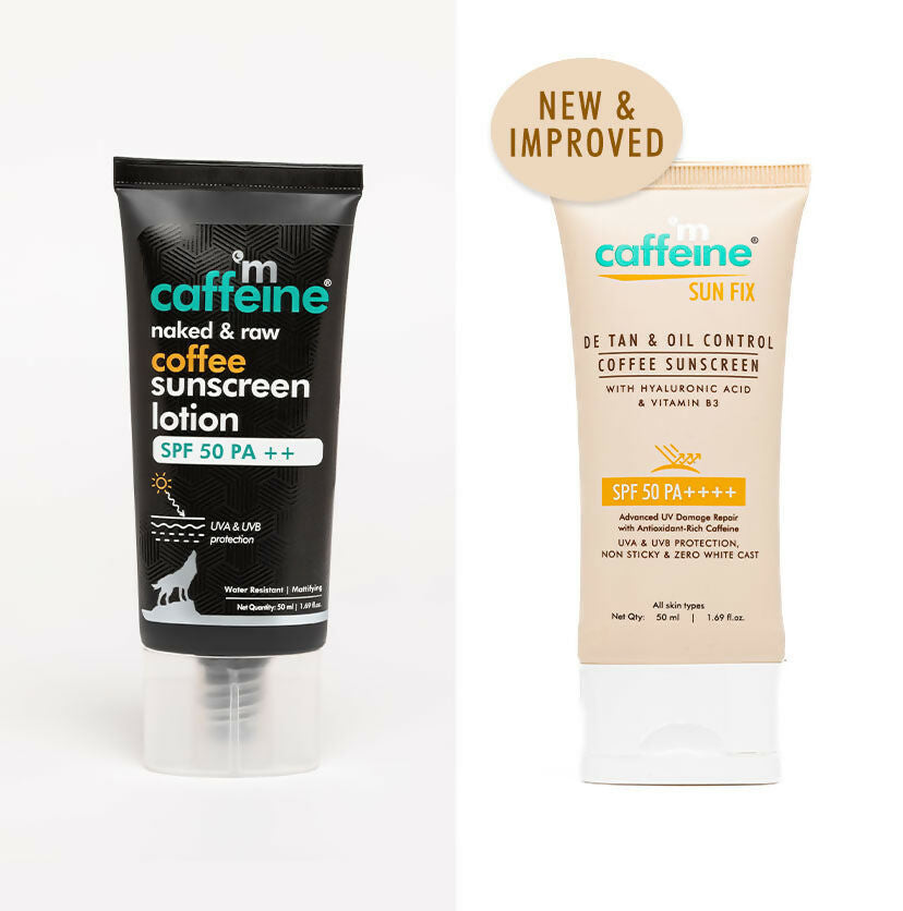 mCaffeine Sun Fix Detan & Oil Control Coffee Sunscreen SPF 50 PA++++, Lightweight & No White Cast - Distacart