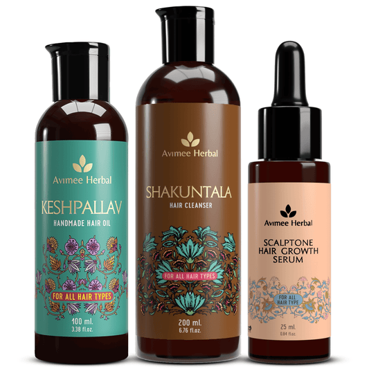 Avimee Herbal Hair Growth Kit: Keshpallav Hair Oil, Shakuntala Hair Cleanser And Scalptone Hair Growth Serum Grab2Buy Avimee Herbal Grab2Buy