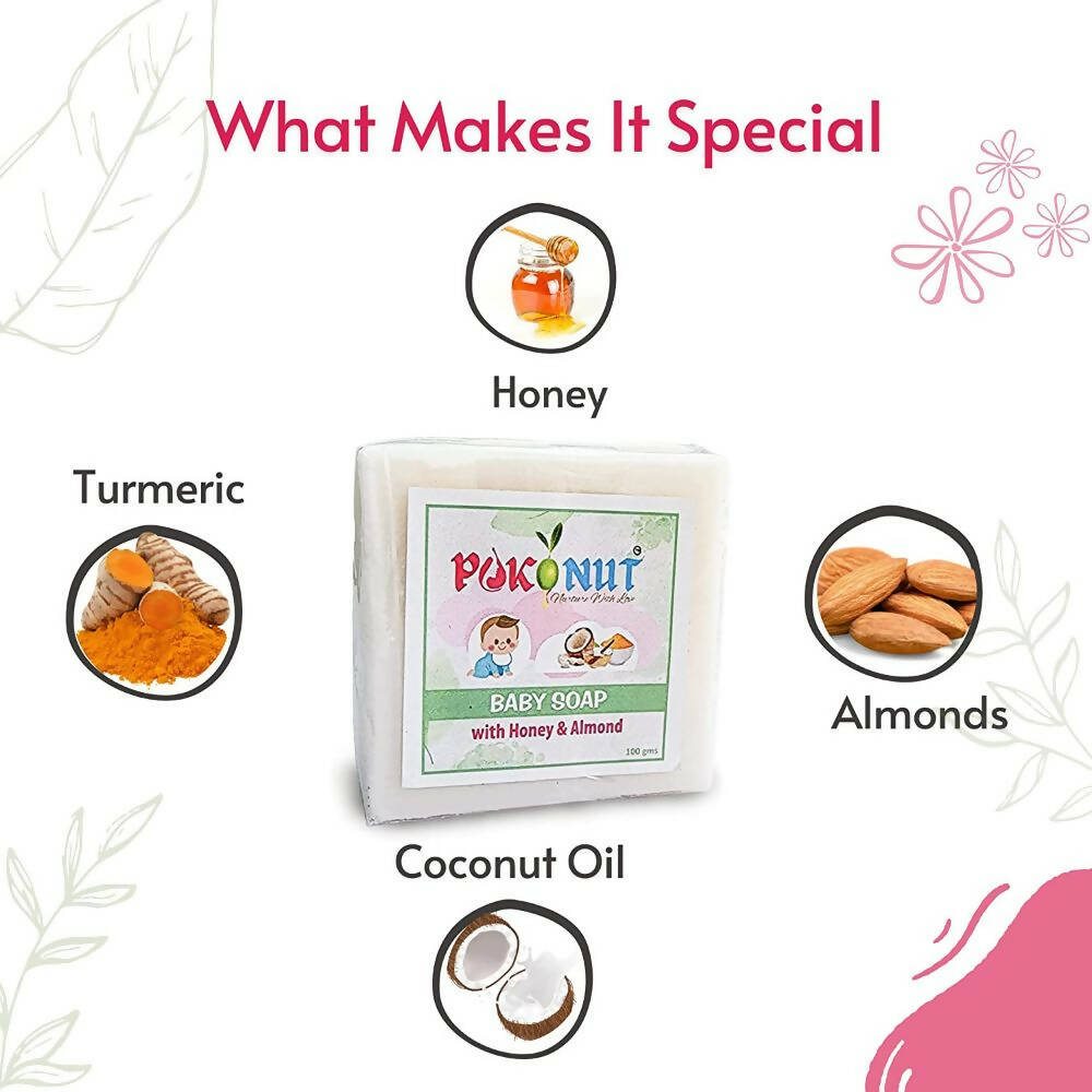 Pokonut Baby Soap With Honey & Almond - Grab2buy