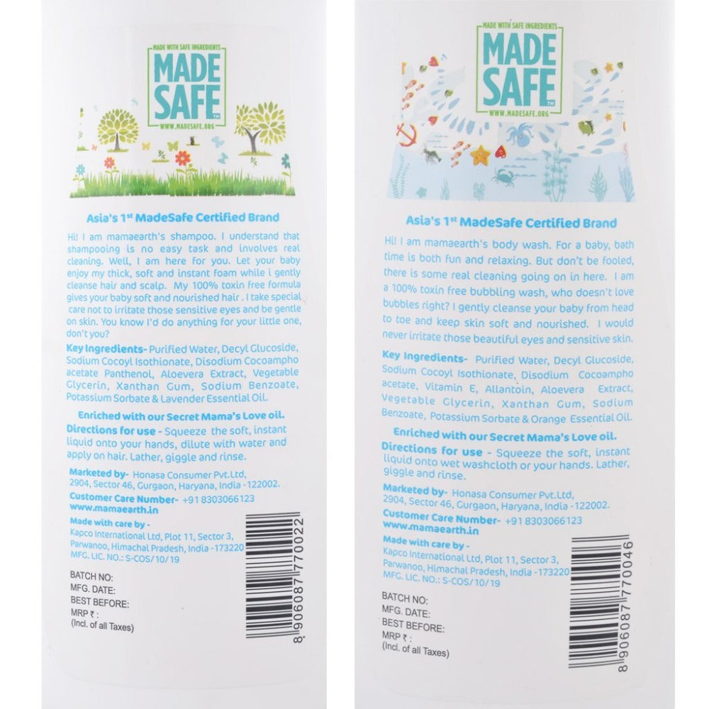Mamaearth Deeply Nourishing Body Wash And Gentle Cleansing Shampoo For Babies