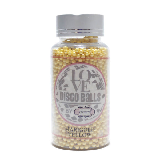 Confect Marigold Yellow Disco Balls Sprinkles 4 MM