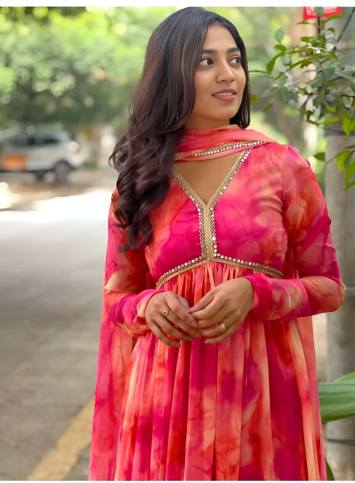 Dishitha Creation Women Floral Printed Designer Gown - Pink - Grab2buy