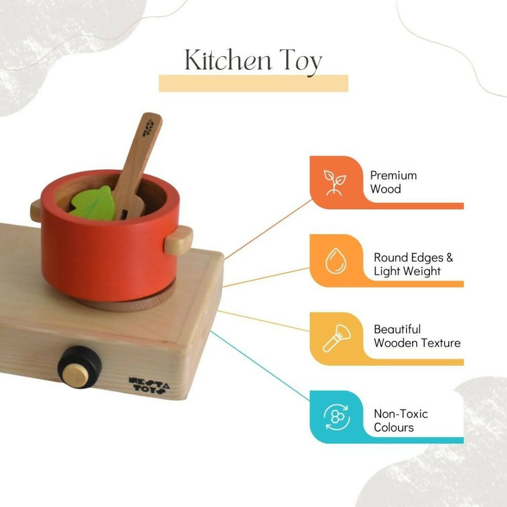 Nesta Toys Kitchen Play Set | Beech Wood Cooking Set - Grab2buy