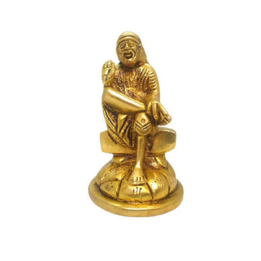 Tamas Brass Shirdi Sai Baba Idol | Golden Finish | Spiritual Decor