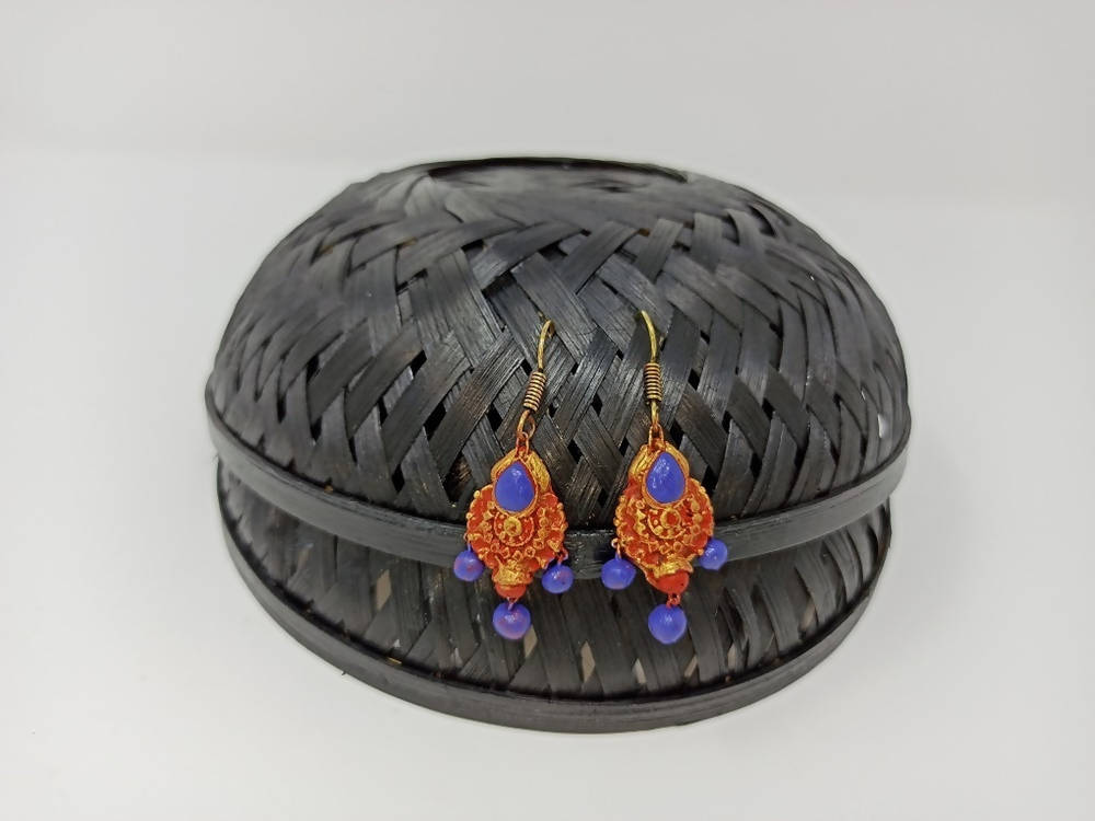 Terracotta Boho Style Hangings-Golden Red And Blue
