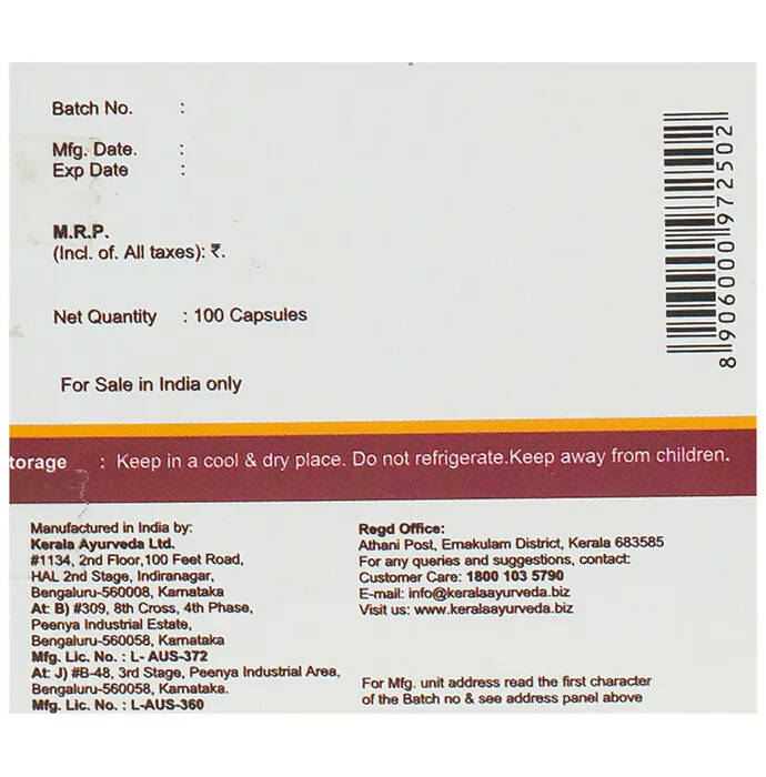 Kerala Ayurveda RG Plus Capsules - Grab2buy