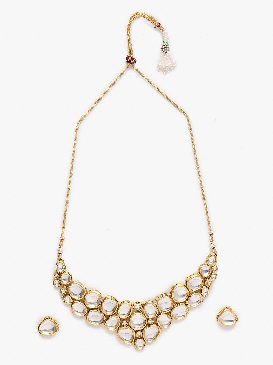 Gold Kundan Choker With Studs - Ruby Raang - Grab2buy