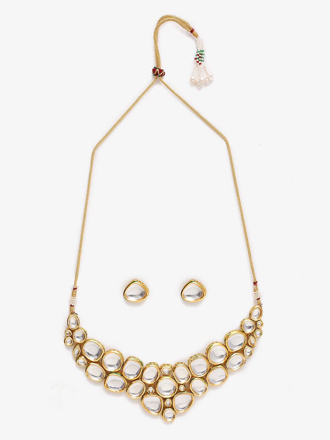 Gold Kundan Choker With Studs - Ruby Raang - Grab2buy