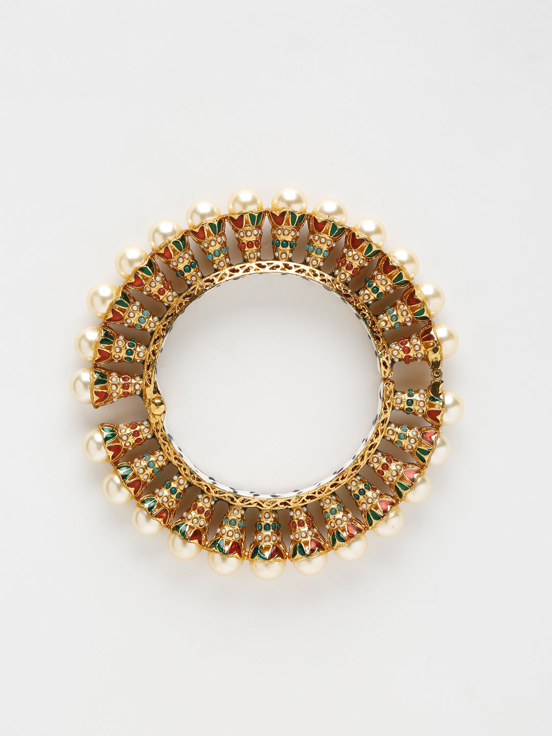 Multi Embellished Bangle Set Of 2 - Ruby Raang - Grab2buy