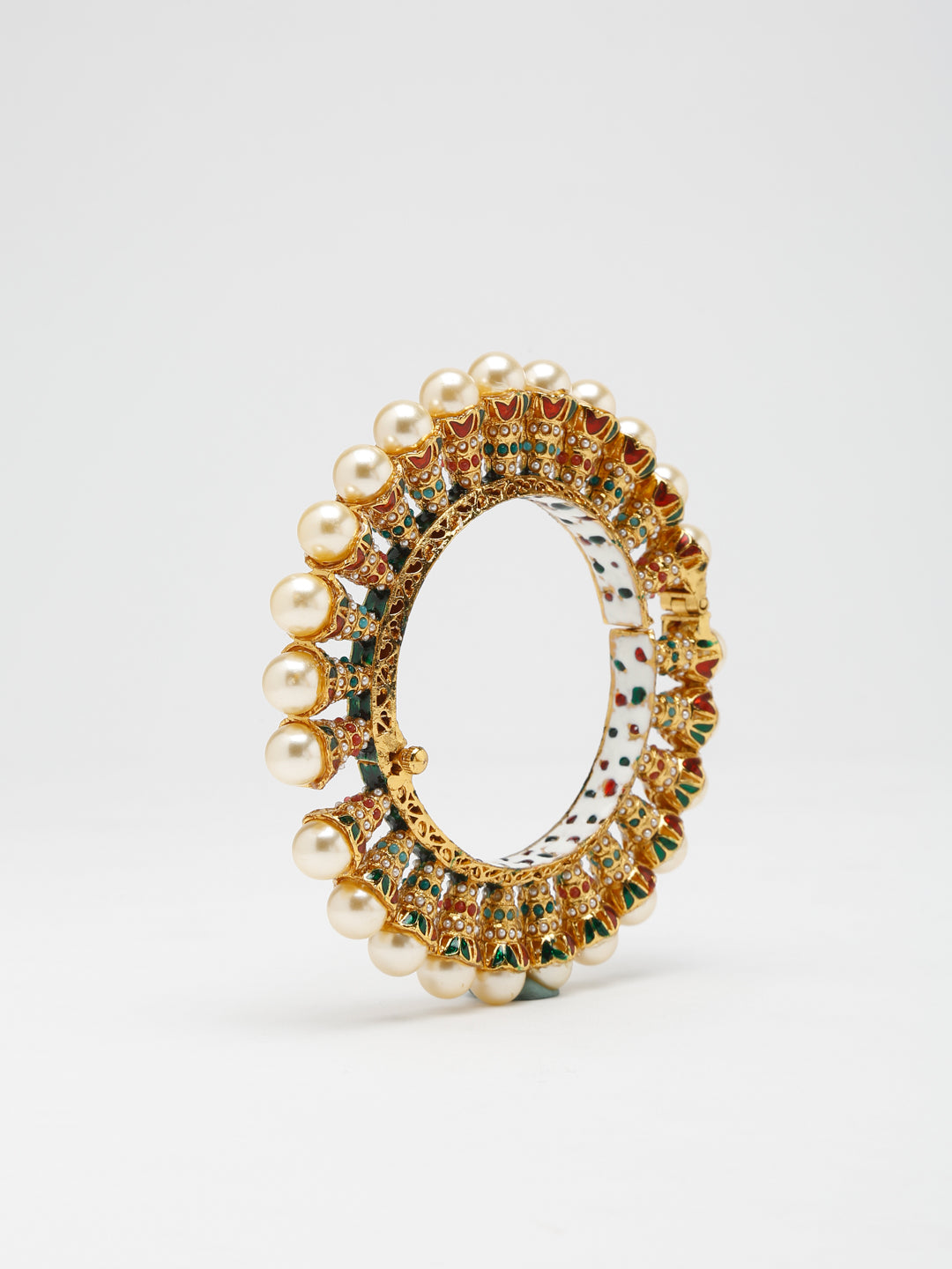 Multi Embellished Bangle Set Of 2 - Ruby Raang - Grab2buy