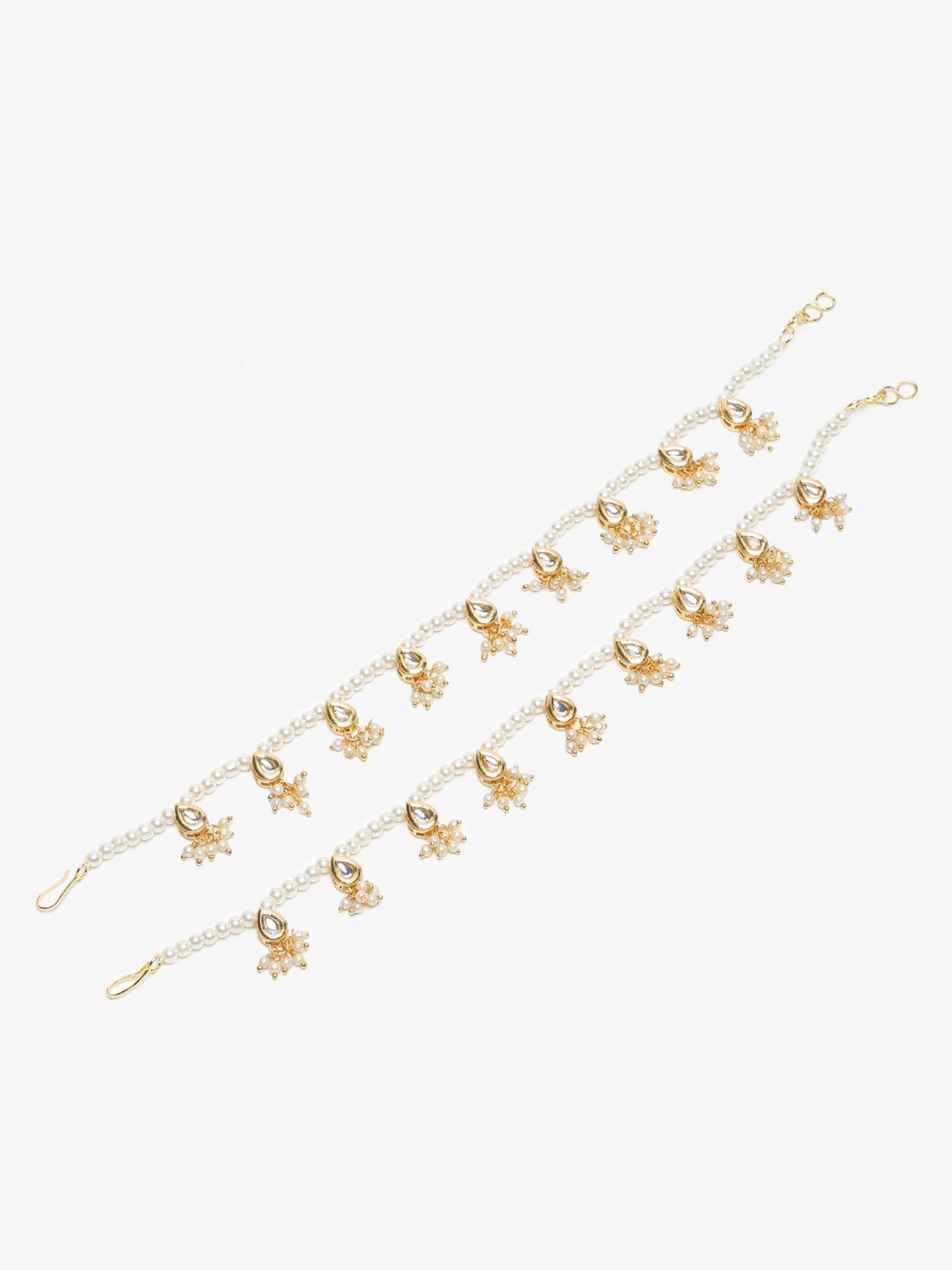 Women's White Gold Pearl Anklets - Ruby Raang - Grab2buy