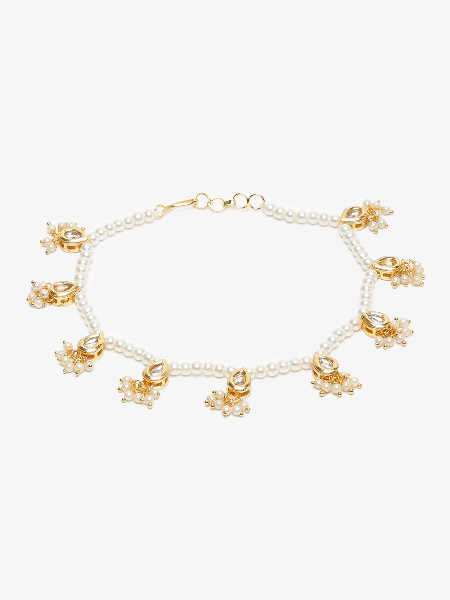 Women's White Gold Pearl Anklets - Ruby Raang - Grab2buy