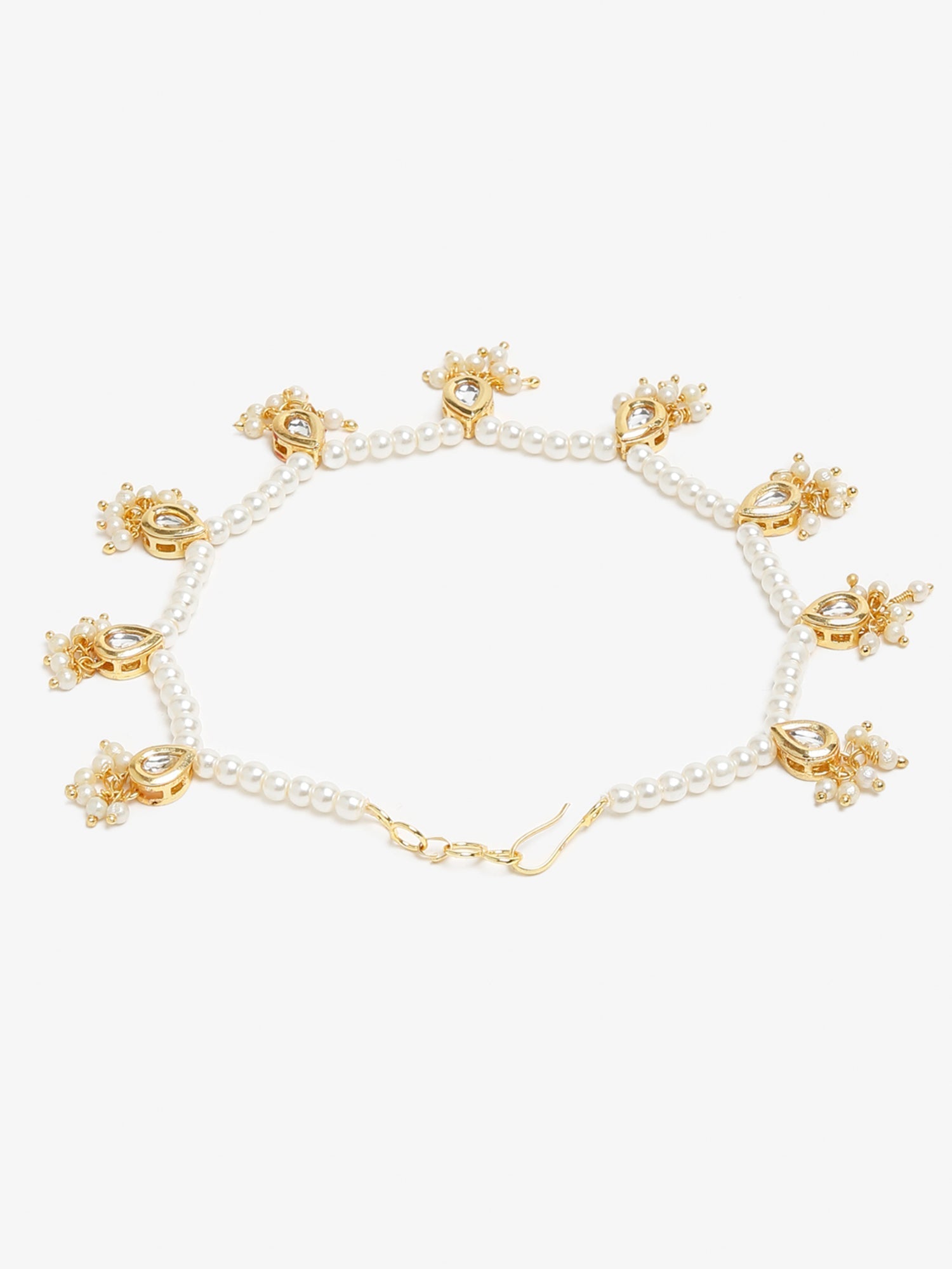 Women's White Gold Pearl Anklets - Ruby Raang - Grab2buy