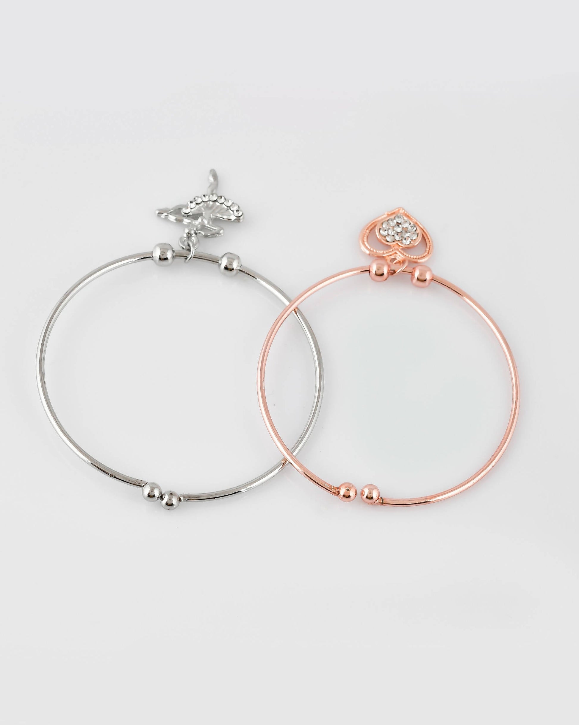 VOJ Stainless Steel Beads Gold-plated Bracelet Set (Pack of 2) - Grab2buy