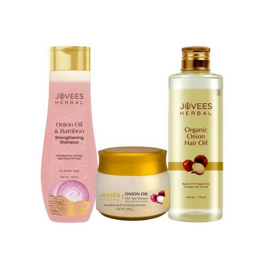 Jovees Organic Onion Hair Oil & Shampoo & Hair SPA Masque Combo Grab2Buy Jovees Grab2Buy