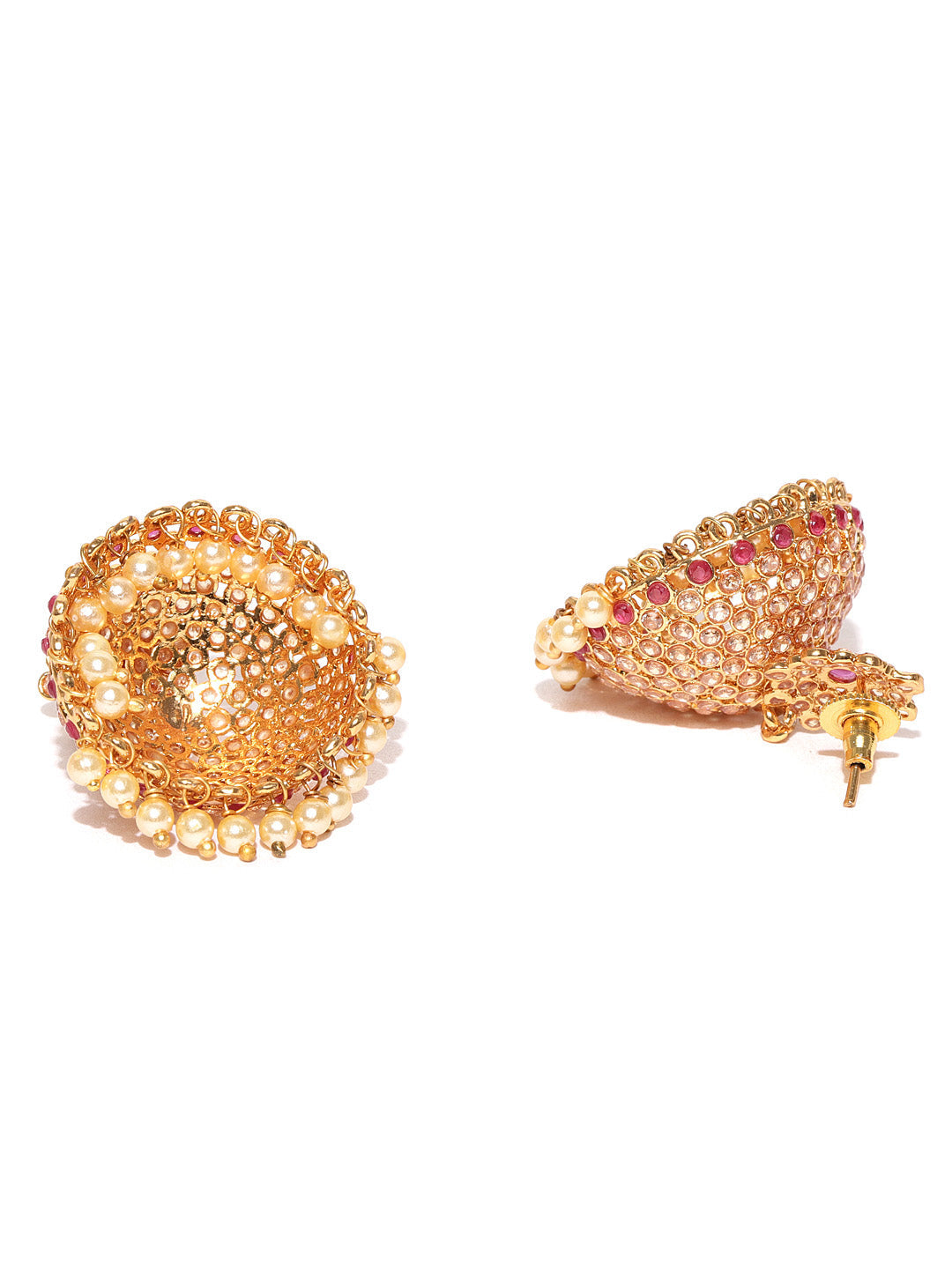 Priyaasi Women White Beads Pearls Gold Plated Jewellery Set - Grab2buy