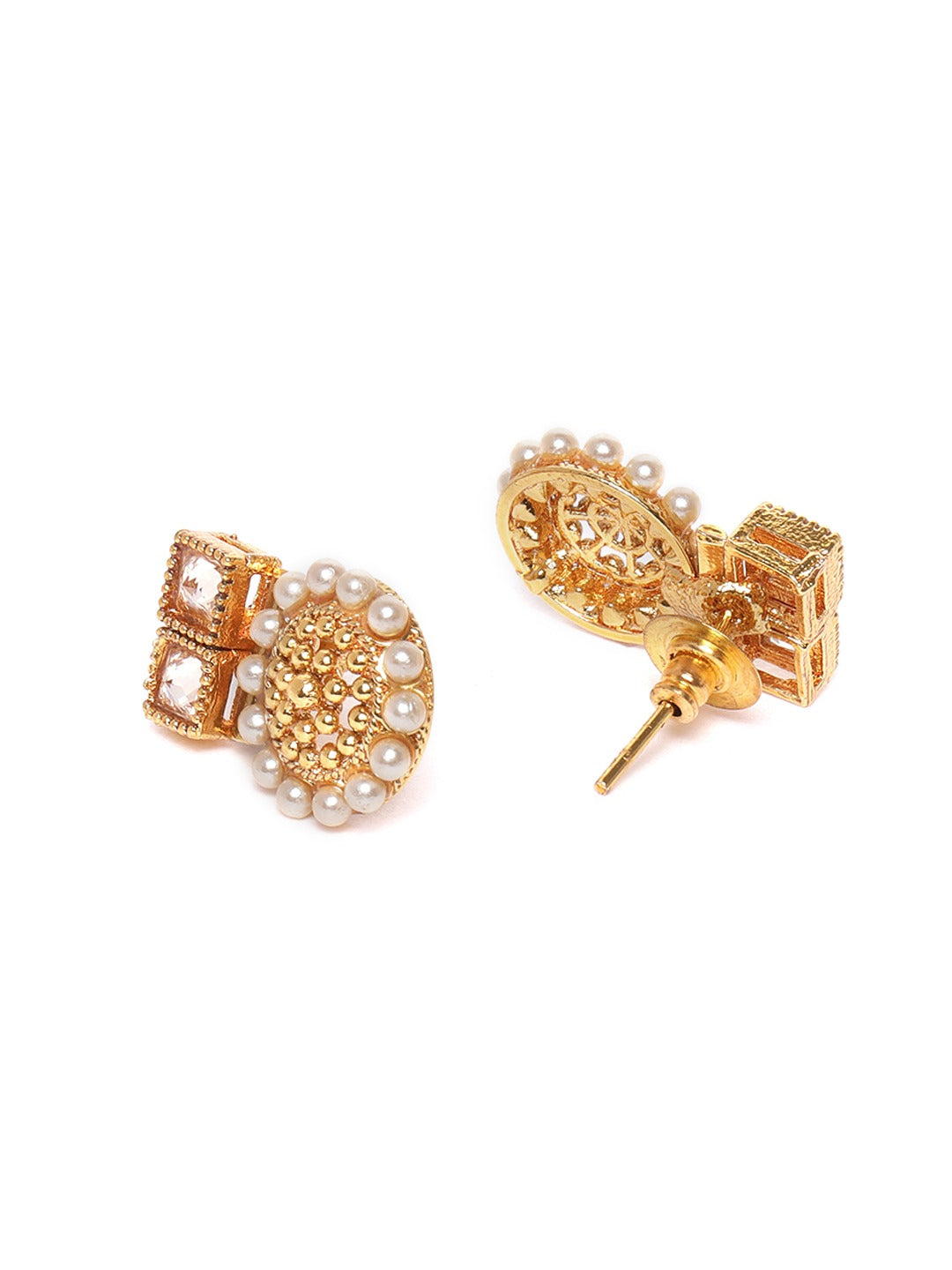 Priyaasi Women Stones Beads Gold Plated Floral Jewellery Set - Grab2buy