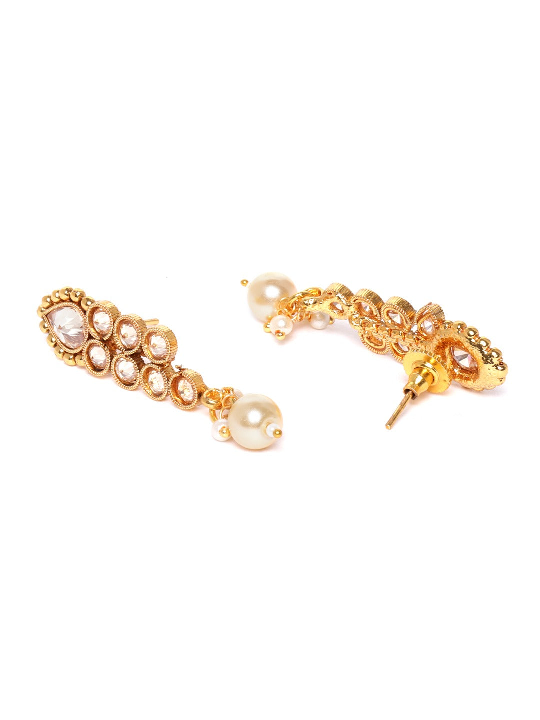 Priyaasi Women Kundan Pearls Beads Gold Plated Layered Jewellery Set - Grab2buy