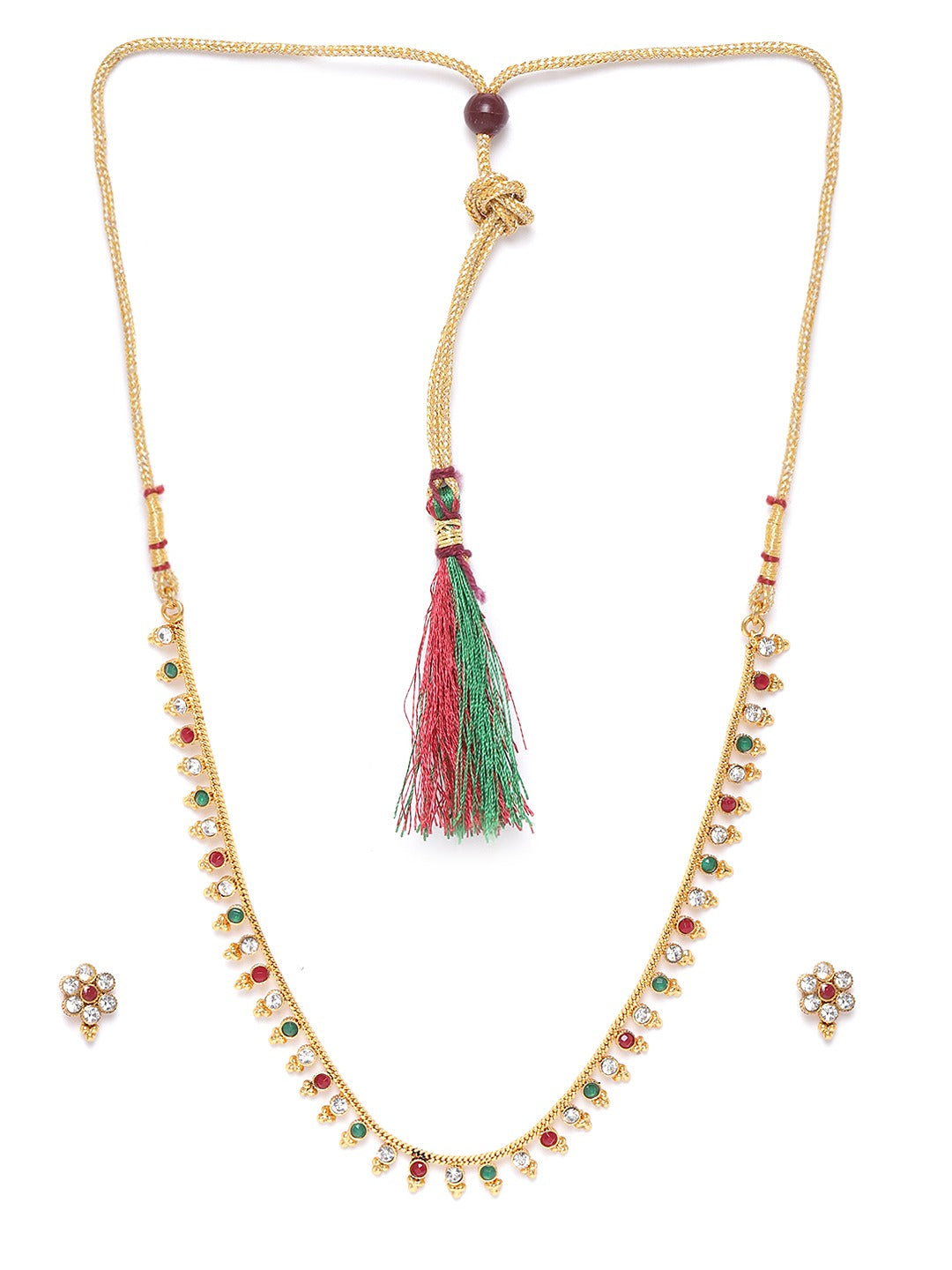 Priyaasi Women Multicolor Stones Gold Plated Jewellery Set - Grab2buy