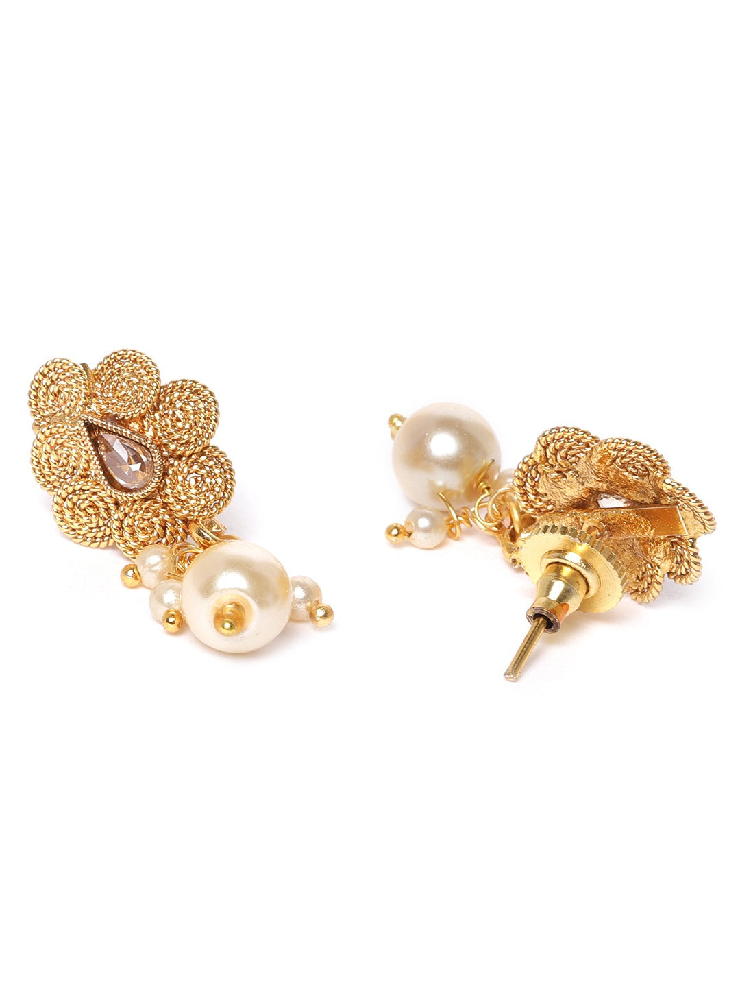 Priyaasi Women Pearls Beads Floral Jewellery Set - Grab2buy