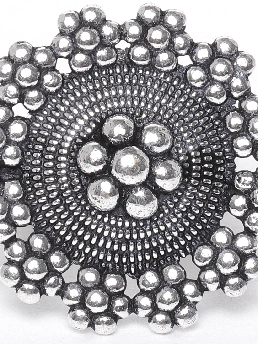 Priyaasi Women German Silver Oxidised Ghungroo Jewellery Set With Ring & Nosepin - Grab2buy