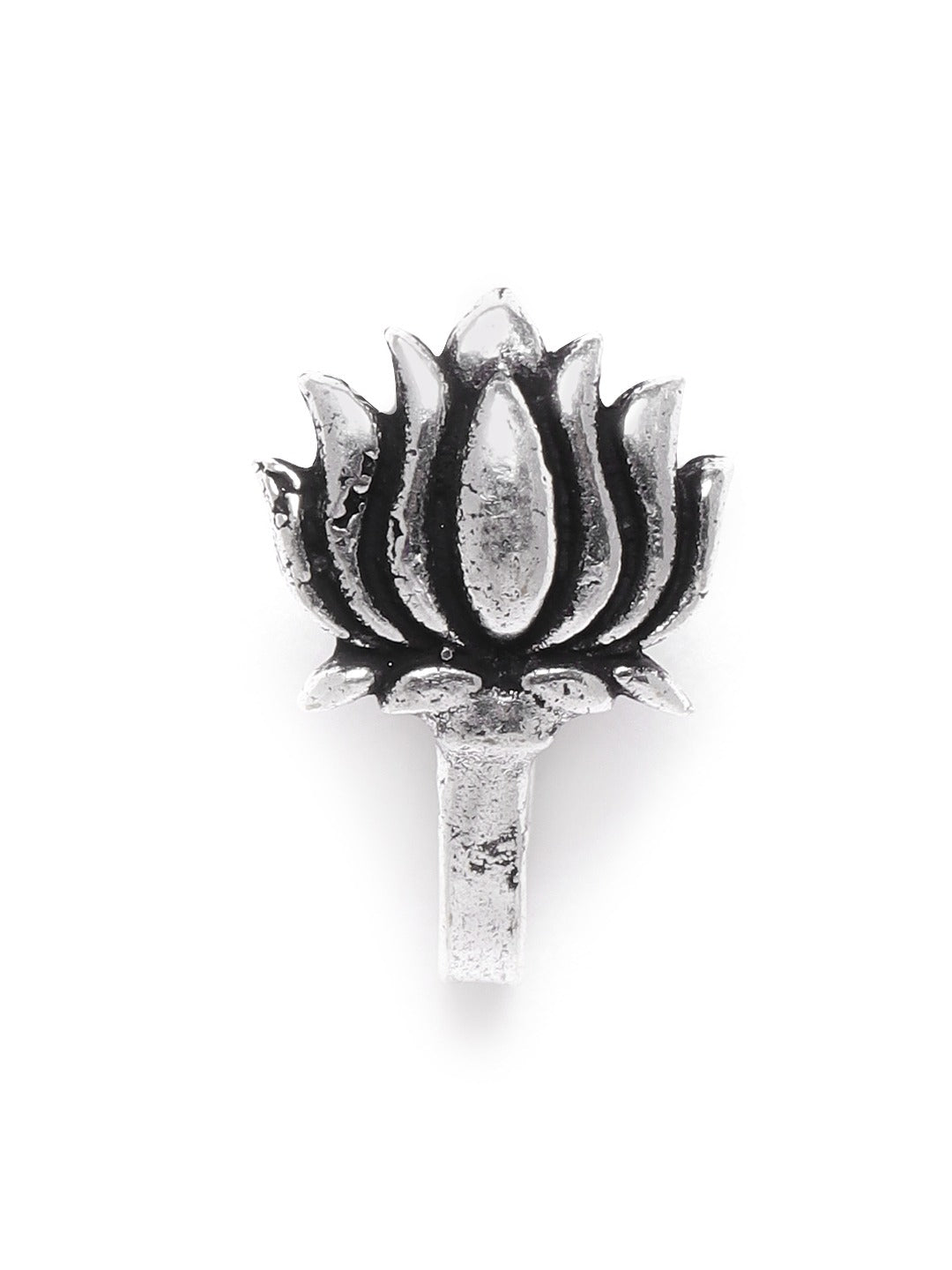Priyaasi Women German Silver Oxidised Ghungroo Jewellery Set With Ring & Nosepin - Grab2buy