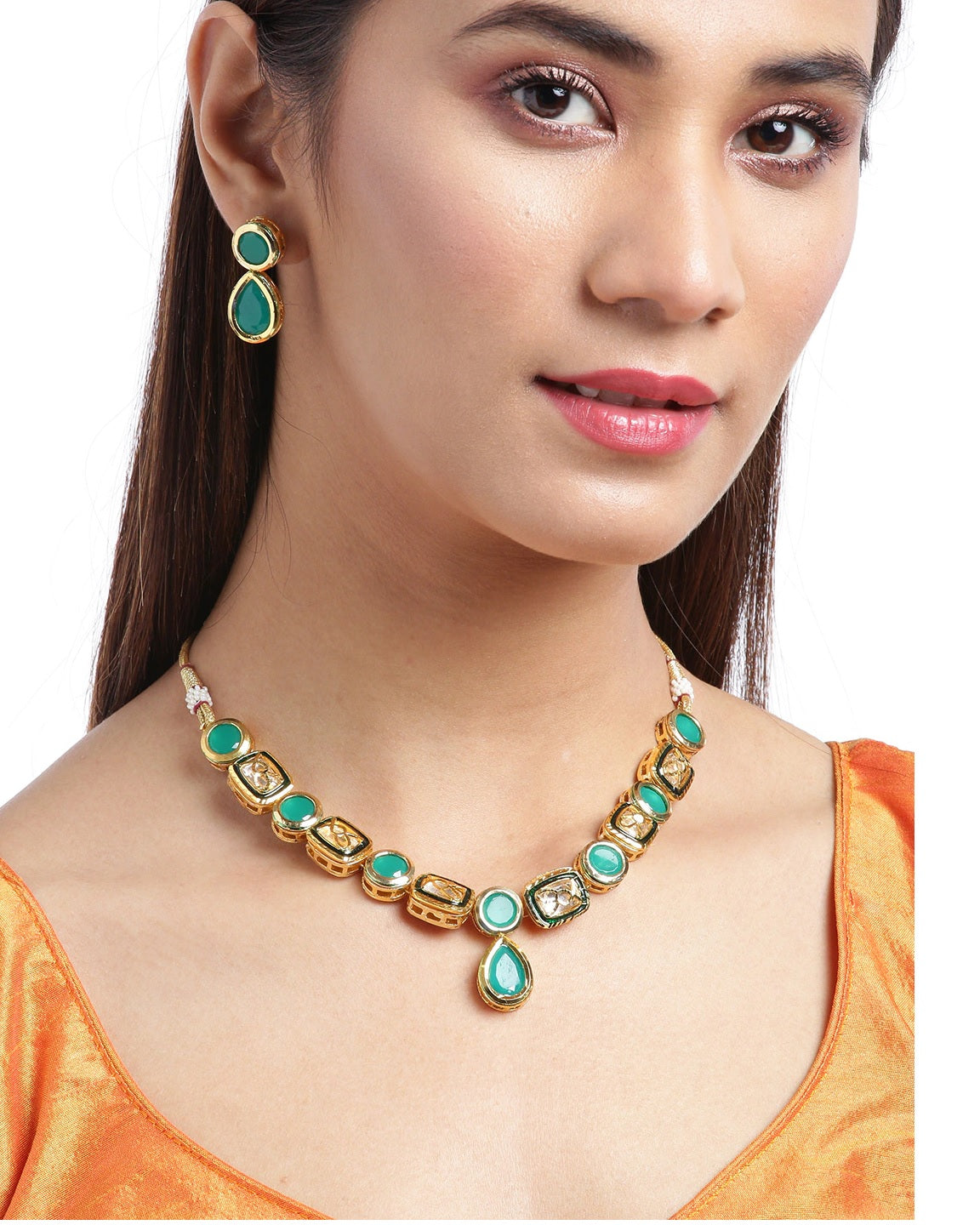 Priyaasi Women Turquoise Blue Stones Jewellery Set - Grab2buy