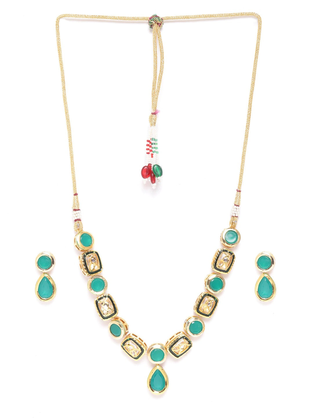 Priyaasi Women Turquoise Blue Stones Jewellery Set - Grab2buy