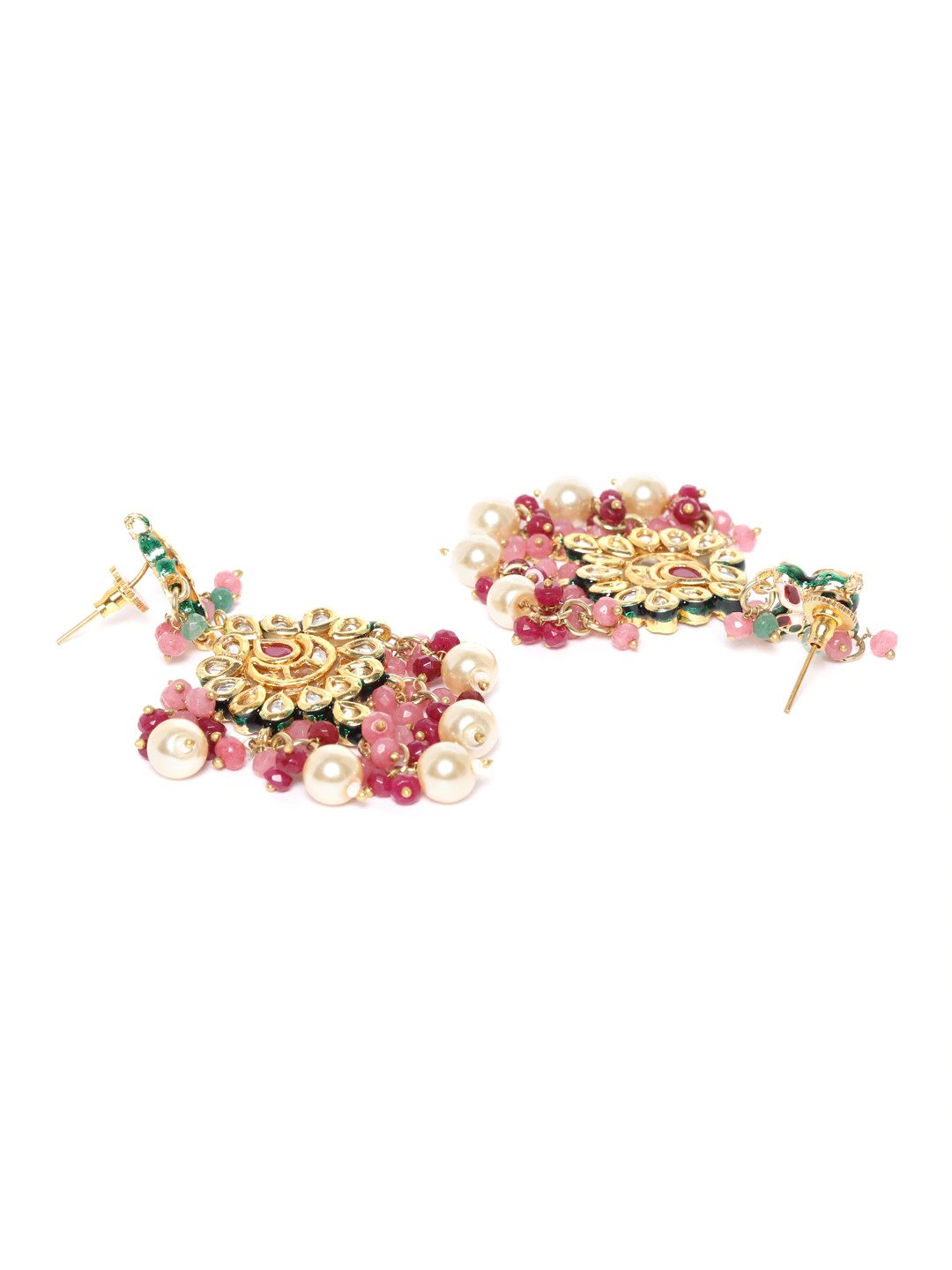 Priyaasi Women Multicolor Stones Kundan Beads Pearls Gold Plated Jewellery Set - Grab2buy