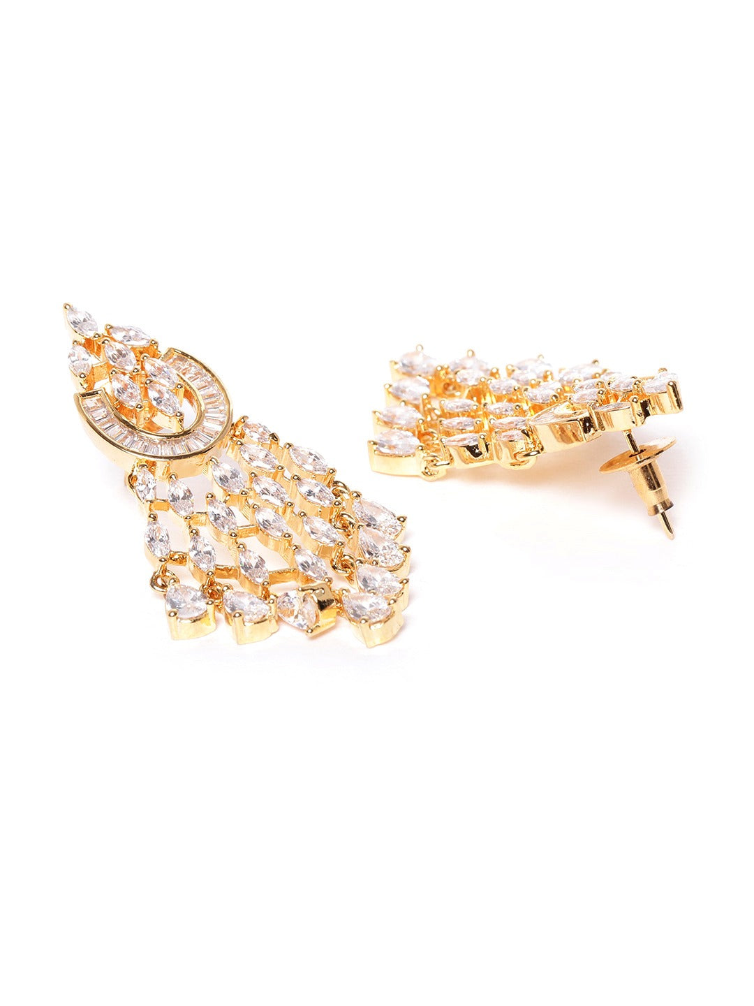 Priyaasi Women Gold Plated American Diamond Jewellery Set - Grab2buy
