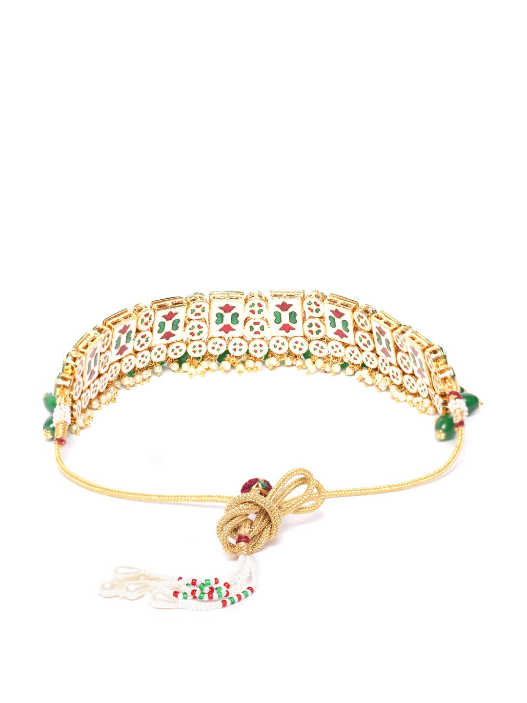 Priyaasi Women Kundan Emerald StonesGold Plated Jewellery Set - Grab2buy