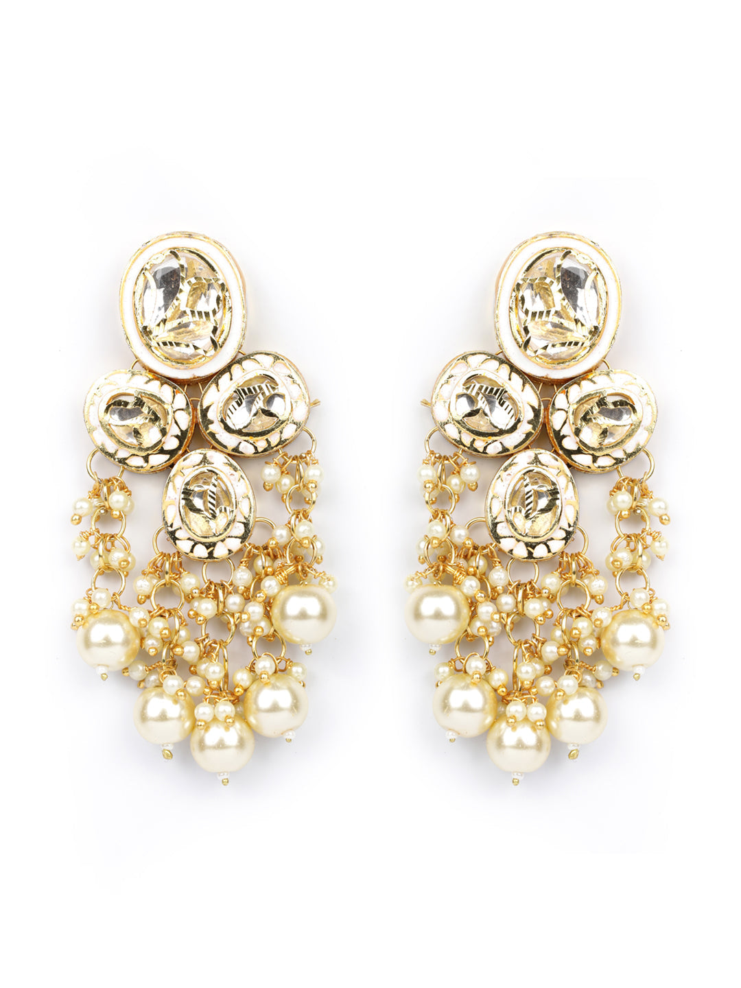 Priyaasi Women Kundan Beads Pearls Gold Plated Traditional Jewellery Set - Grab2buy