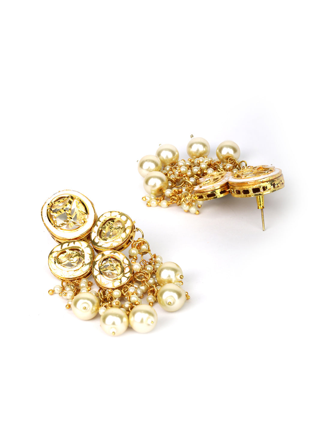Priyaasi Women Kundan Beads Pearls Gold Plated Traditional Jewellery Set - Grab2buy