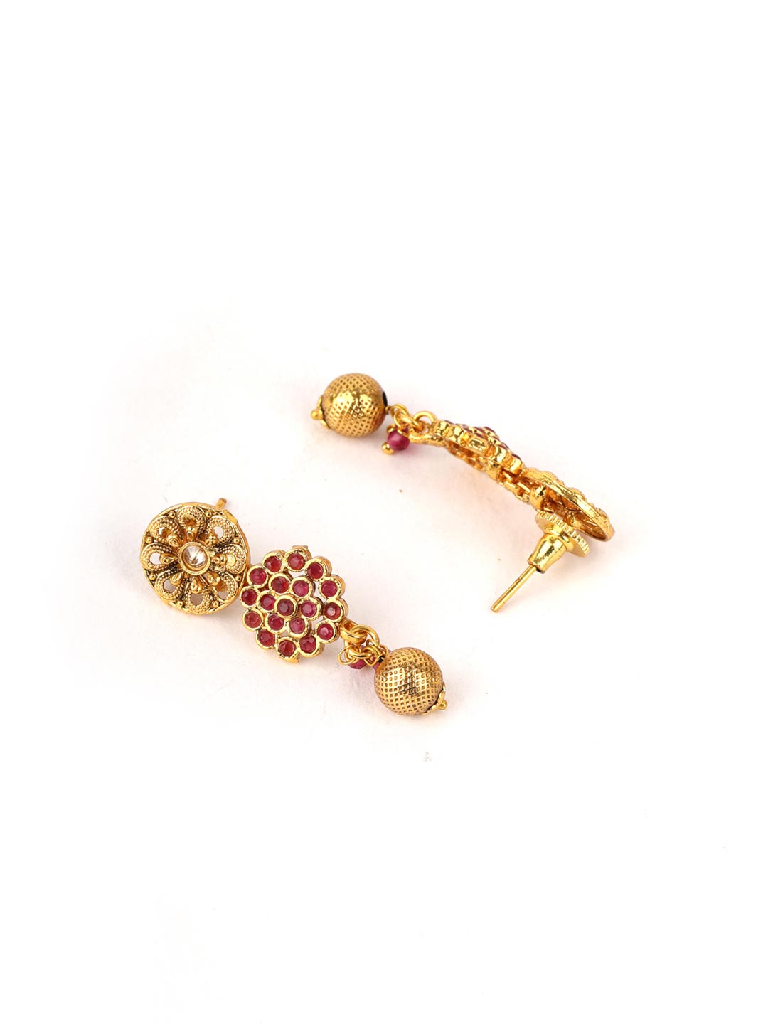 Priyaasi Women Ruby Kundan Pearls Gold Plated Jewellery Set - Grab2buy