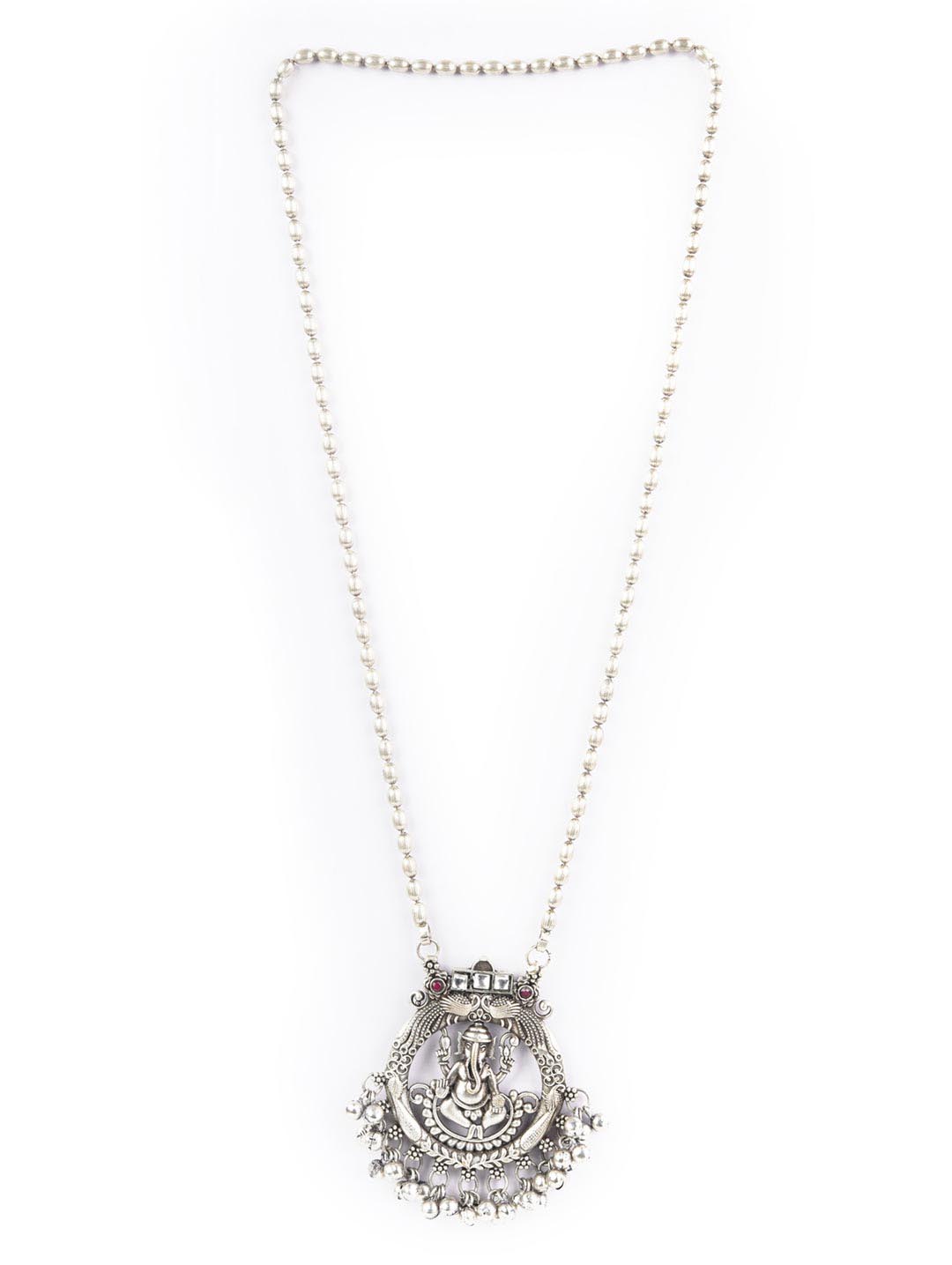 Priyaasi Women Ghungroo Silver Plated Temple Jewellery Set - Grab2buy