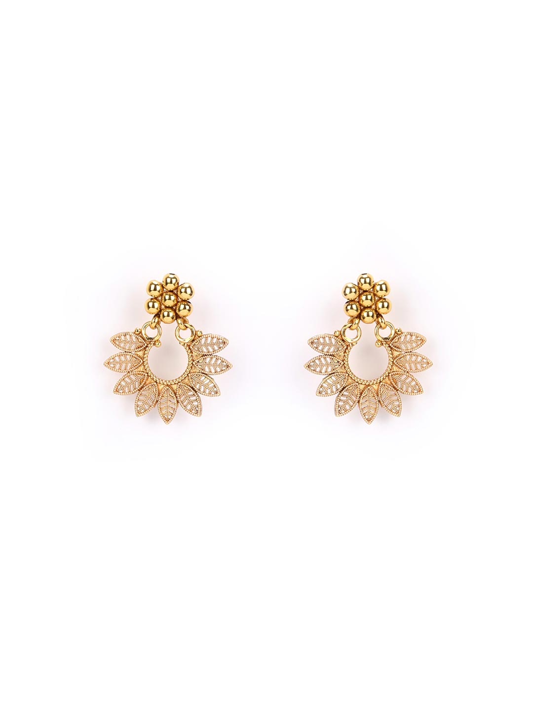 Priyaasi Women Gold Plated Leaf Patterned Jewellery Set - Grab2buy