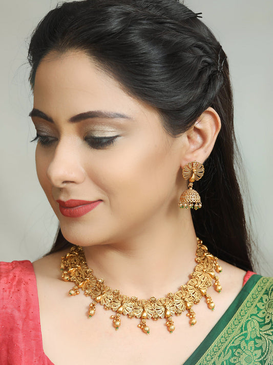 Priyaasi Women Emerald Gold Plated Jewellery Set - Grab2buy