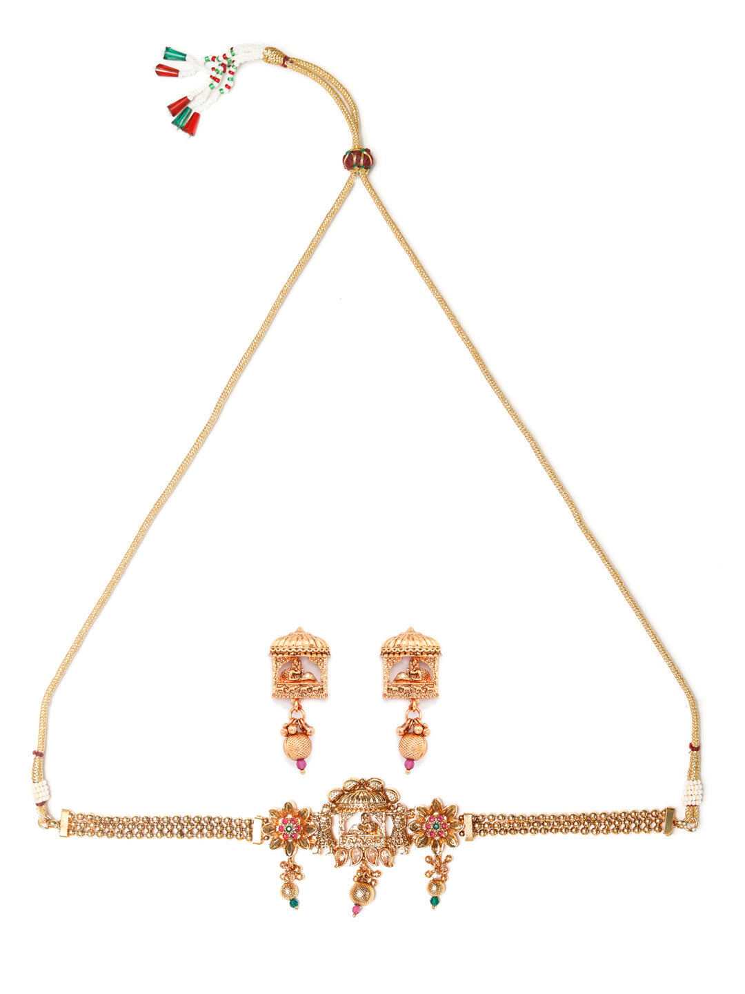 Priyaasi Women Ruby & Emerald Gold Plated Dulhan Doli Jewellery Set - Grab2buy