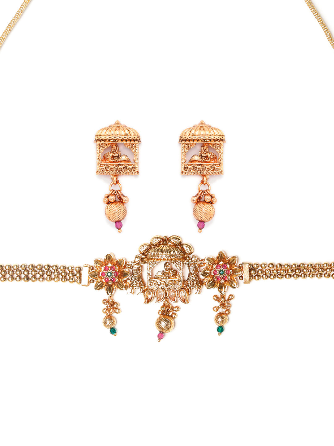 Priyaasi Women Ruby & Emerald Gold Plated Dulhan Doli Jewellery Set - Grab2buy