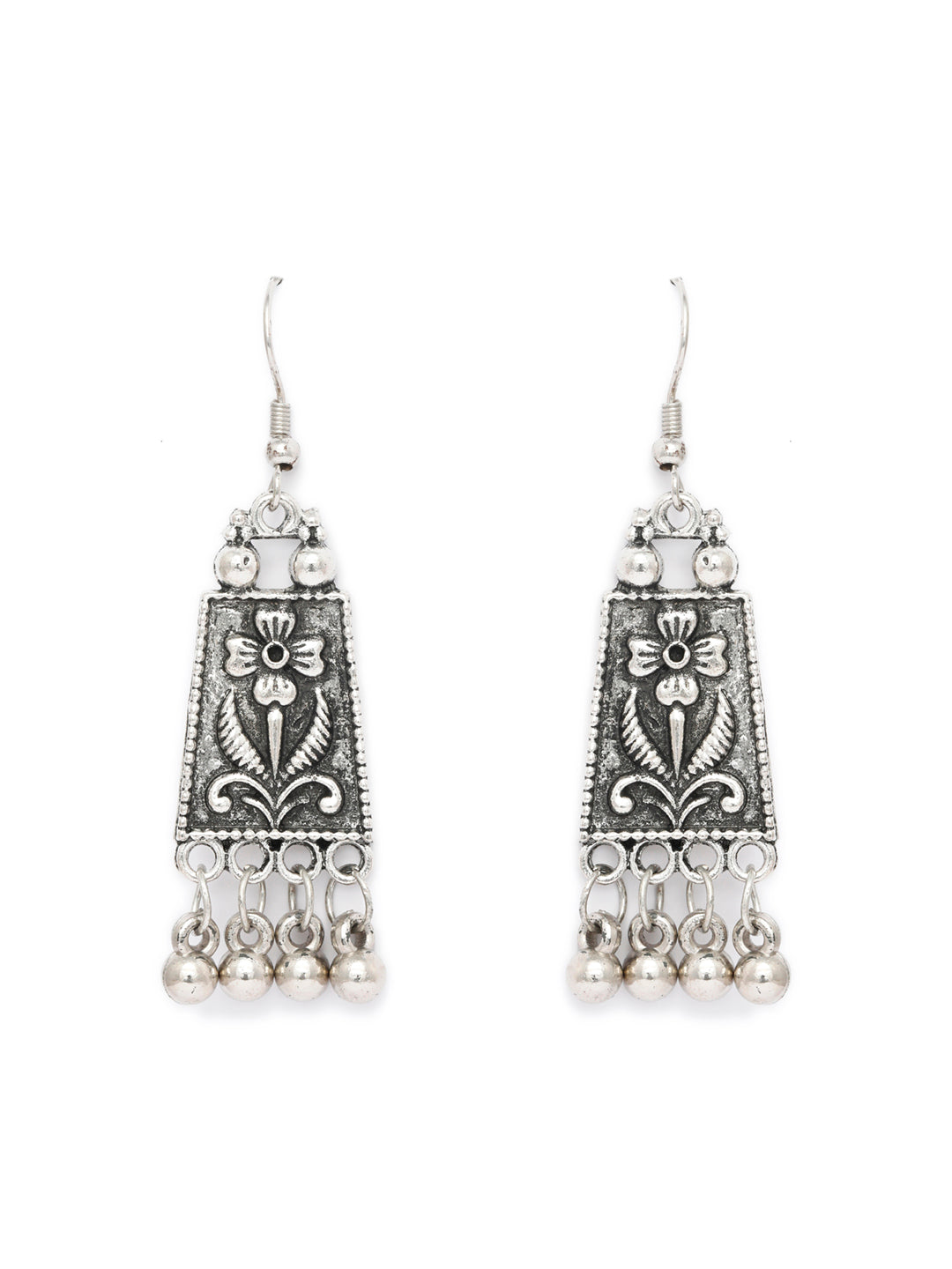 Priyaasi Women Tribal Oxidised Silver Floral Jewellery Set - Grab2buy