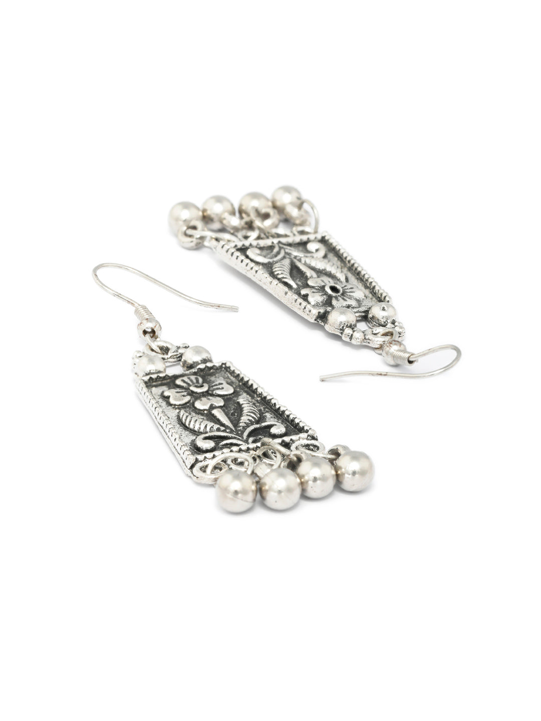 Priyaasi Women Tribal Oxidised Silver Floral Jewellery Set - Grab2buy