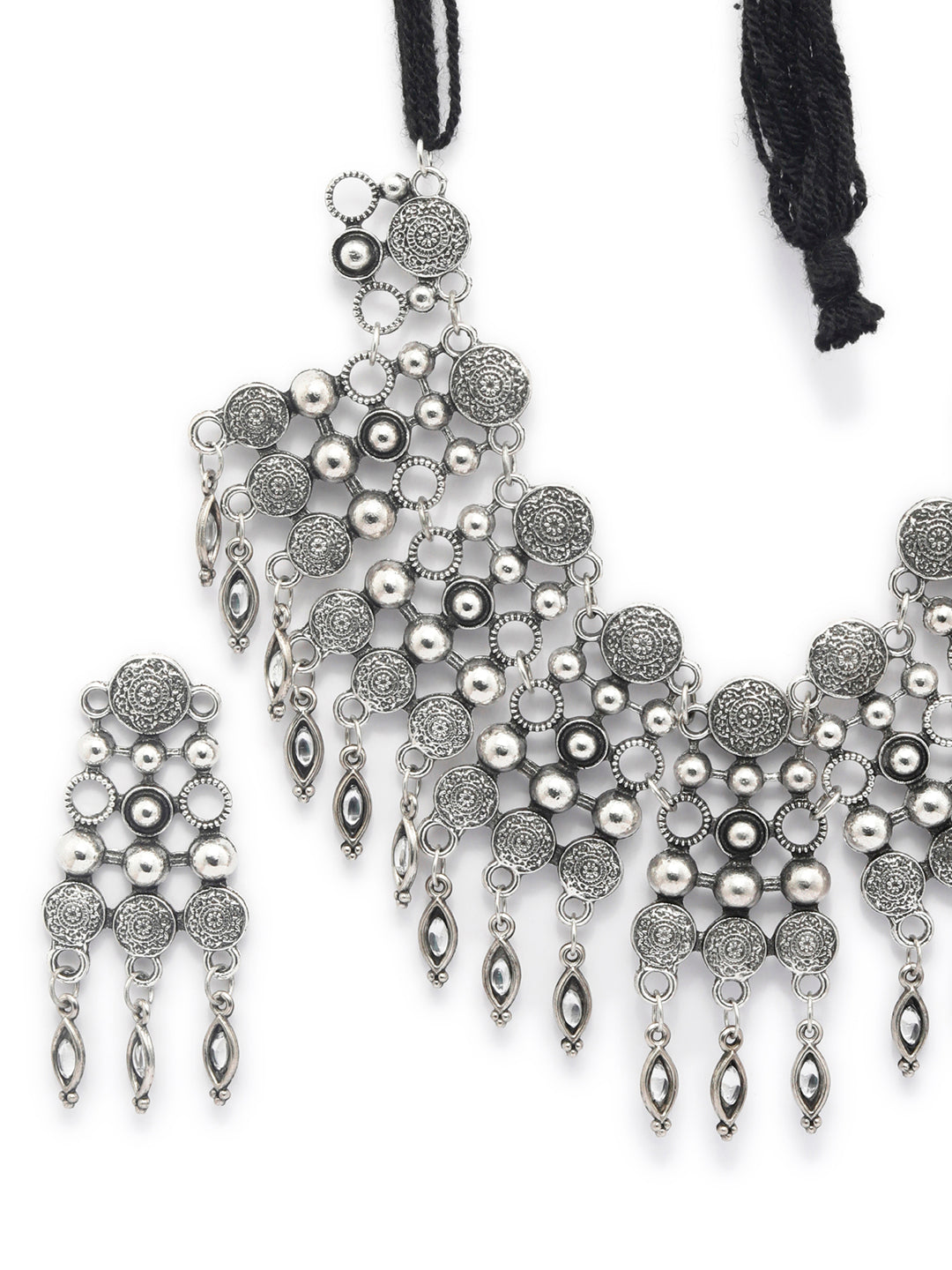 Priyaasi Women Tribal Coin Style Oxidised Jewellery Set - Grab2buy